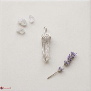 Clear Quartz Wire Wrapped Pencil Pendant