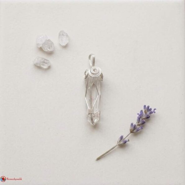 Clear Quartz Wire Wrapped Pencil Pendant