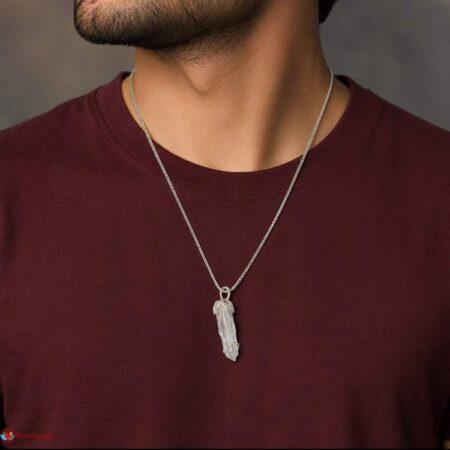 Clear Quartz Wire Wrapped Pencil Pendant