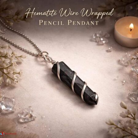 Hematite Wire Wrapped Pencil Pendant