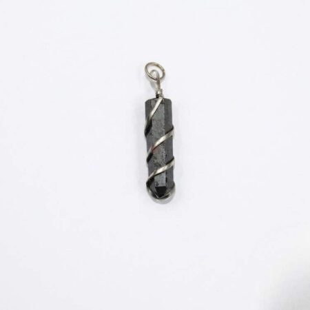 Hematite Wire Wrapped Pencil Pendant