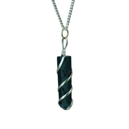 Hematite Wire Wrapped Pencil Pendant