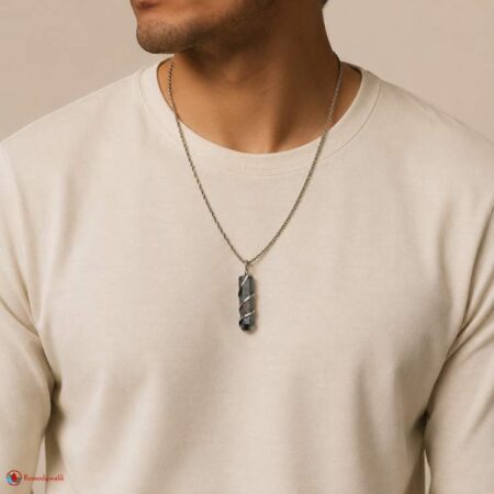 Hematite Wire Wrapped Pencil Pendant