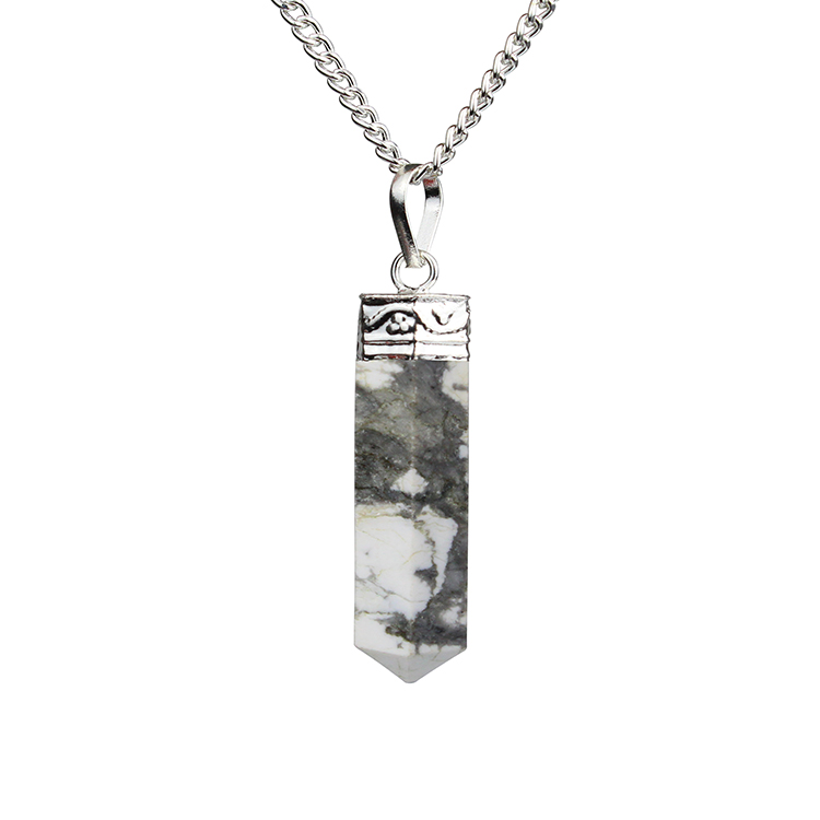 White Howlite Crystal Point Pendant – Rivendell Shop