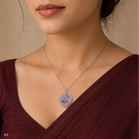 Rose Quartz Heart Shaped Wire Wrapped Pendant