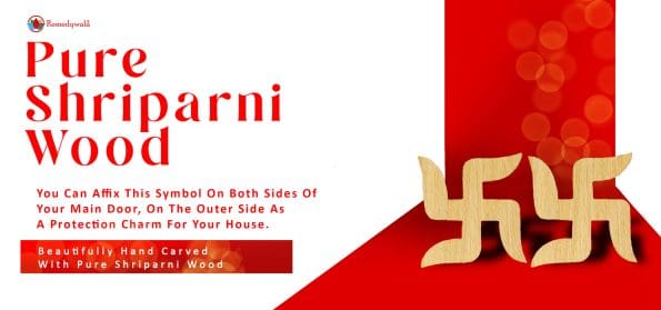 Shriparni Wooden Swastik (Pair)