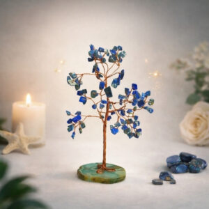 Lapis Lazuli Tree 100 Beads Slice Stone Base