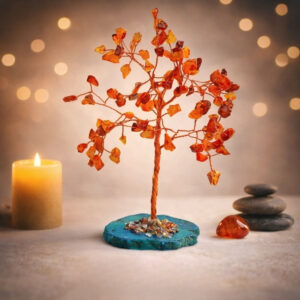 Red Carnelian Tree 100 Beads Chips Stone Slice Base