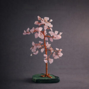 Rose Quartz Tree 100 Beads Slice Stone Base