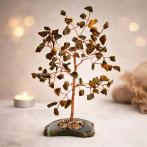 Tiger Eye Tree 100 Beads Chips Stone Slice Base