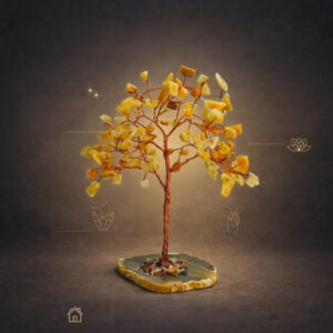 Yellow Aventurine Tree 100 Beads Chips Stone Slice Base