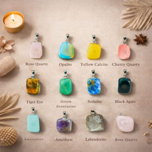 Natural Tumble Stone Pendant Set of 12