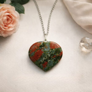 Unakite Heart Shape Pendant