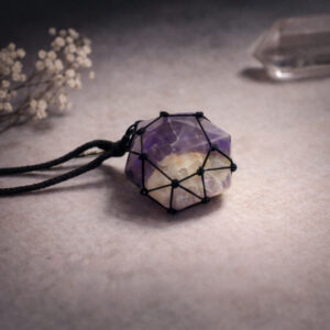 Amethyst Thread Cage Wrapped Pendant