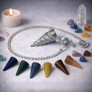 7 Chakra Pendulum Cone-Shaped Crystals