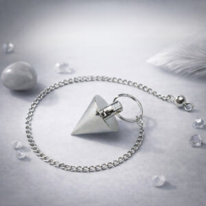 Energized Silver Cone Shape Metal Pendulum