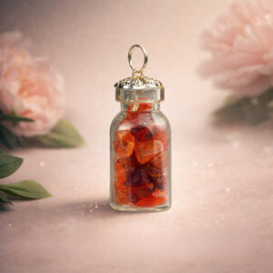 Red Carnelian Chip Stone Bottle Pendant