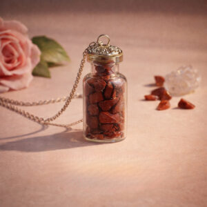 Red Jasper Chip Stone Bottle Pendant