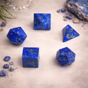 Lapis Lazuli Platonic Sacred Geometry Set of 5