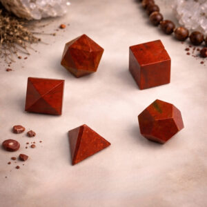 Red Jasper Platonic Sacred Geometry Set of 5