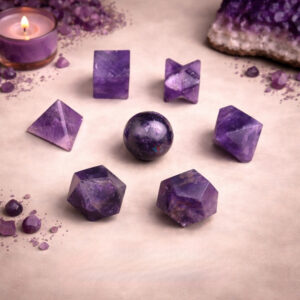 Amethyst Platonic Sacred Geometry Set of 7