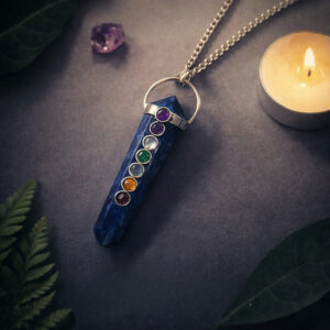 Sodalite 7 Chakra Double Terminated Pendant