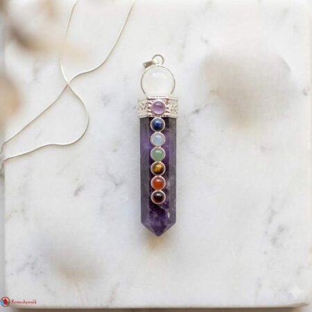 Amethyst 7 Chakra Clear Quartz Ball