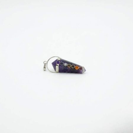 Amethyst 7 Chakra Double Terminated Pendant