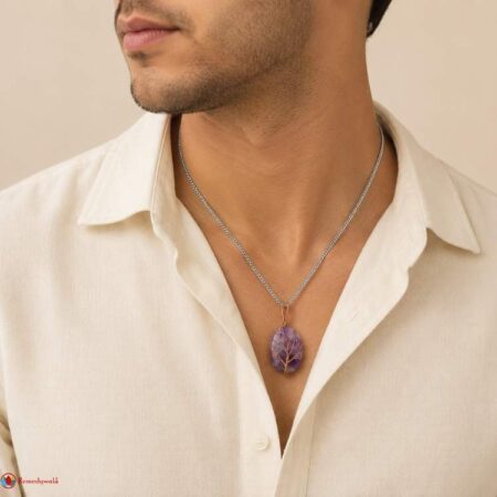 Amethyst Oval Shaped Tree Of Life Pendant
