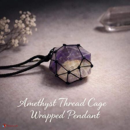 Amethyst Thread Cage Wrapped Pendant