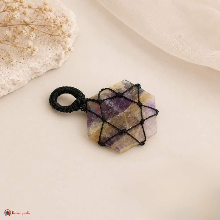 Amethyst Thread Cage Wrapped Pendant