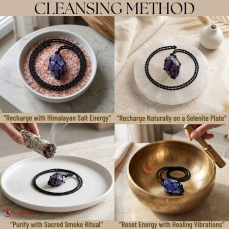 Amethyst Thread Cage Raw Stone Pendant