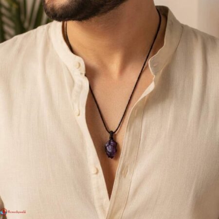 Amethyst Thread Cage Raw Stone Pendant