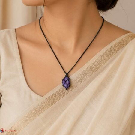 Amethyst Thread Cage Raw Stone Pendant