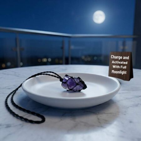 Amethyst Thread Cage Raw Stone Pendant