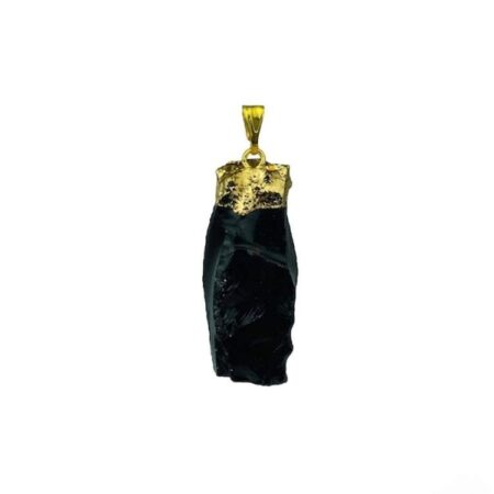 Black Onyx Raw Stone Pendant