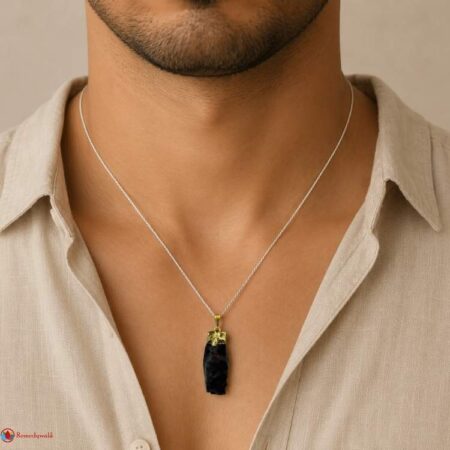Black Onyx Raw Stone Pendant