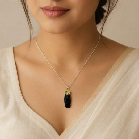 Black Onyx Raw Stone Pendant