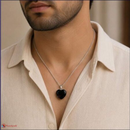 Black Tourmaline Heart Shape Pendant