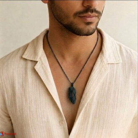 Black Tourmaline Thread Cage Raw Stone Pendant