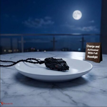 Black Tourmaline Thread Cage Raw Stone Pendant
