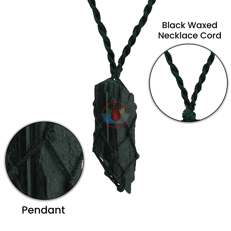 Raw Black Tourmaline Crystal Necklace Pendant With Cord Chain – Untethered  Crystals