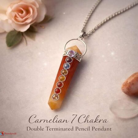 Carnelian 7 Chakra Double Terminated Pendant