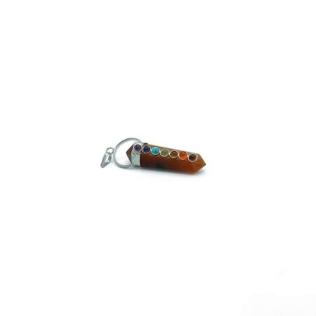 Carnelian 7 Chakra Double Terminated Pendant