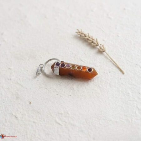 Carnelian 7 Chakra Double Terminated Pendant