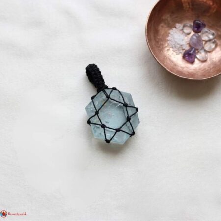 Clear Quartz Thread Cage Wrapped Pendant