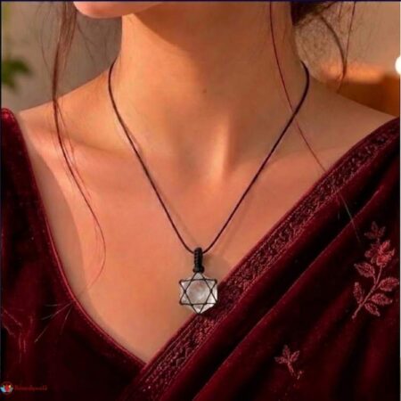 Clear Quartz Thread Cage Wrapped Pendant