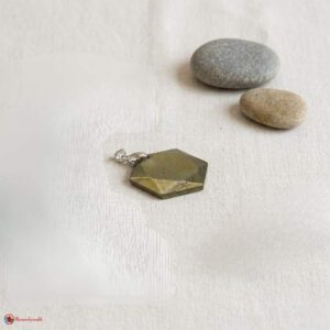 Golden Pyrite David Star Shape Pendant