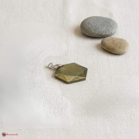 Golden Pyrite David Star Shape Pendant