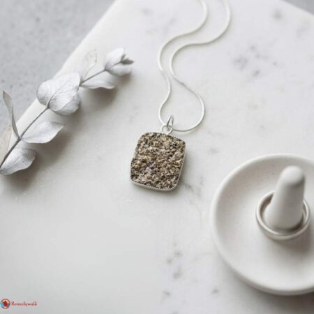 Golden Pyrite Raw Stone Flat Pendant